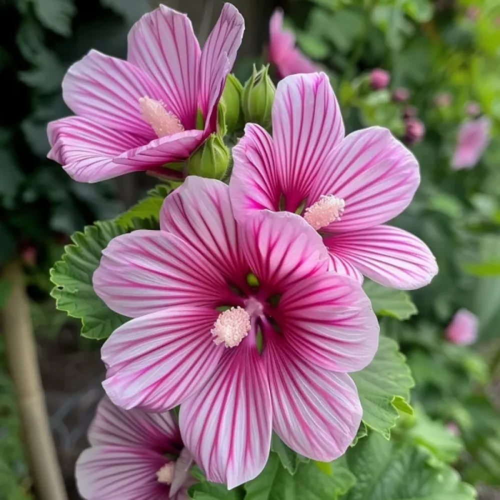 Praktmalva Malope trifida, rosa