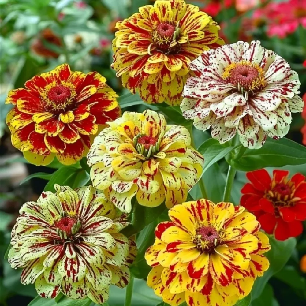 Zinnia 'Candy Stripe' (blandning)