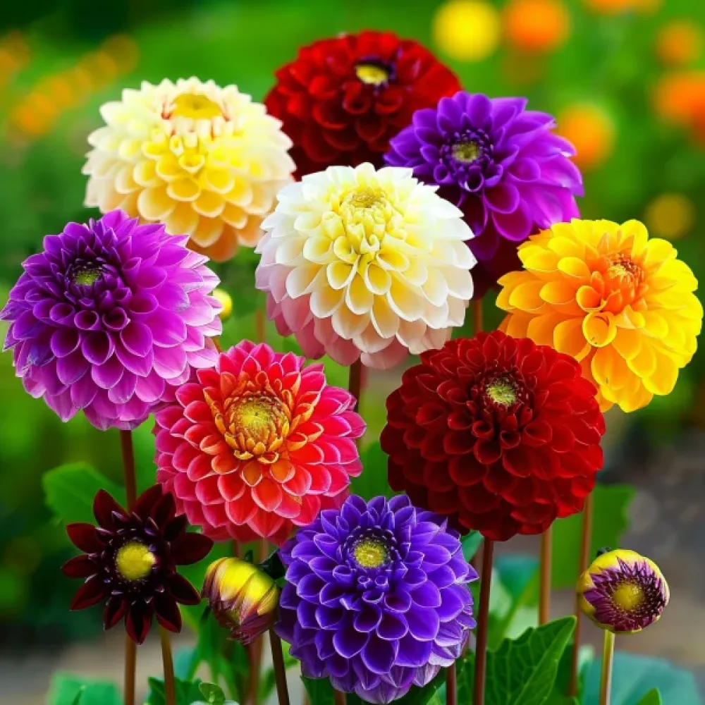 Hög dahlia 'Pompon' – mix