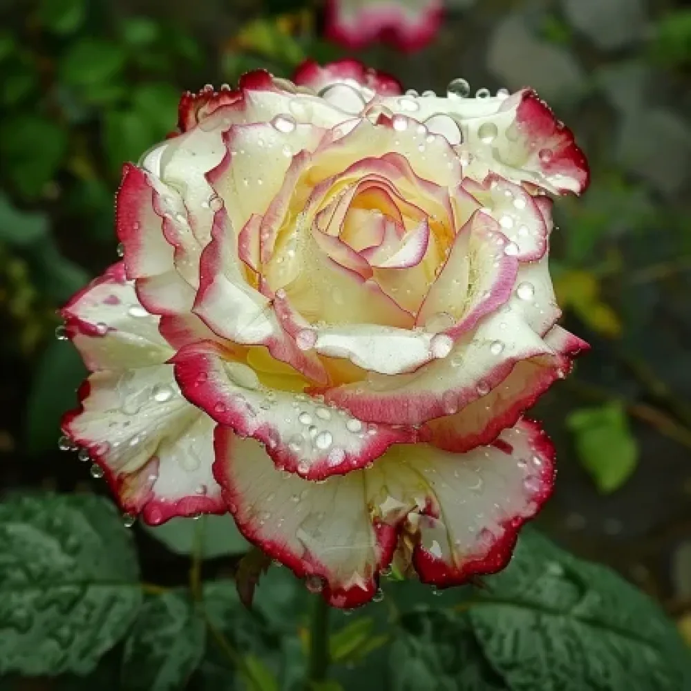 Ros 'Creamy Fiery Ray' – barrotad