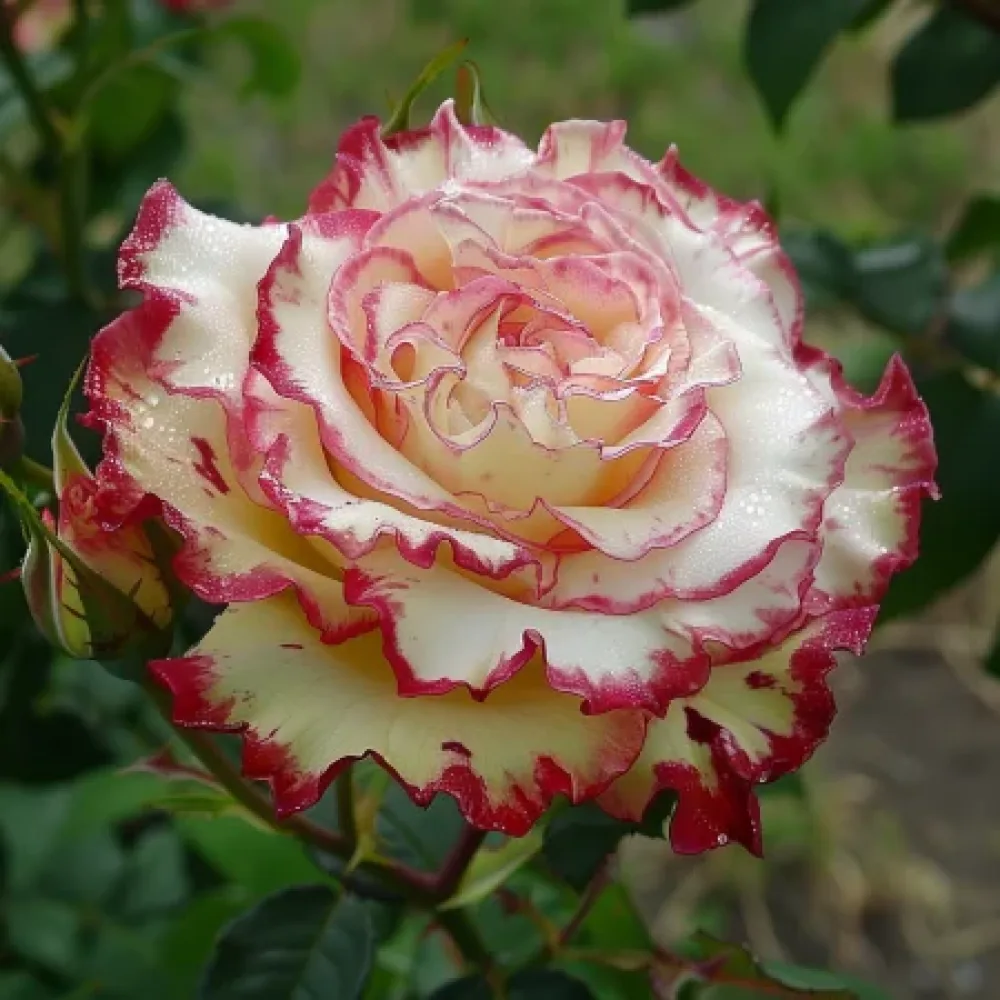 Ros 'Creamy Fiery Ray' – barrotad