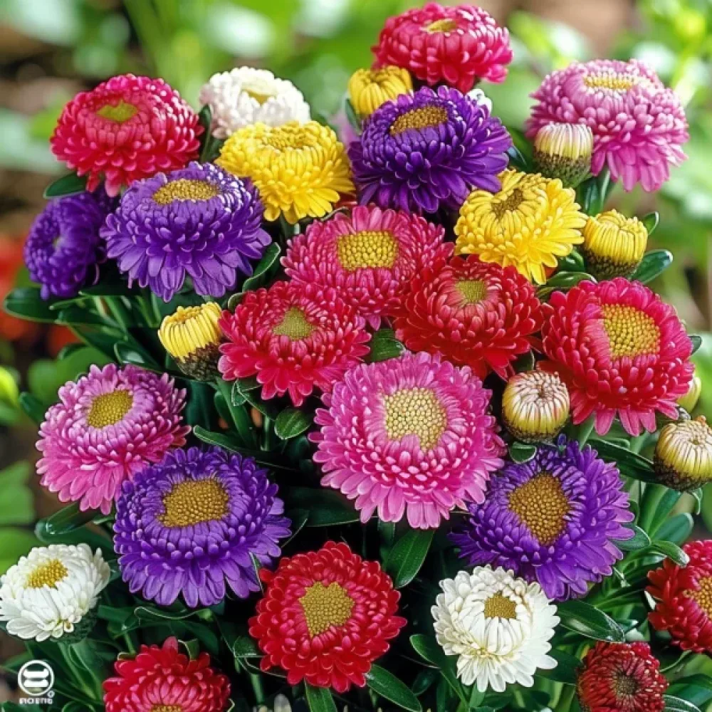 Sommaraster Pompon 'Supreme' – blandning