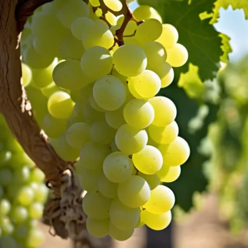 Vinranka 'Centennial Seedless' – vit kärnfri bordsdruva, tidig