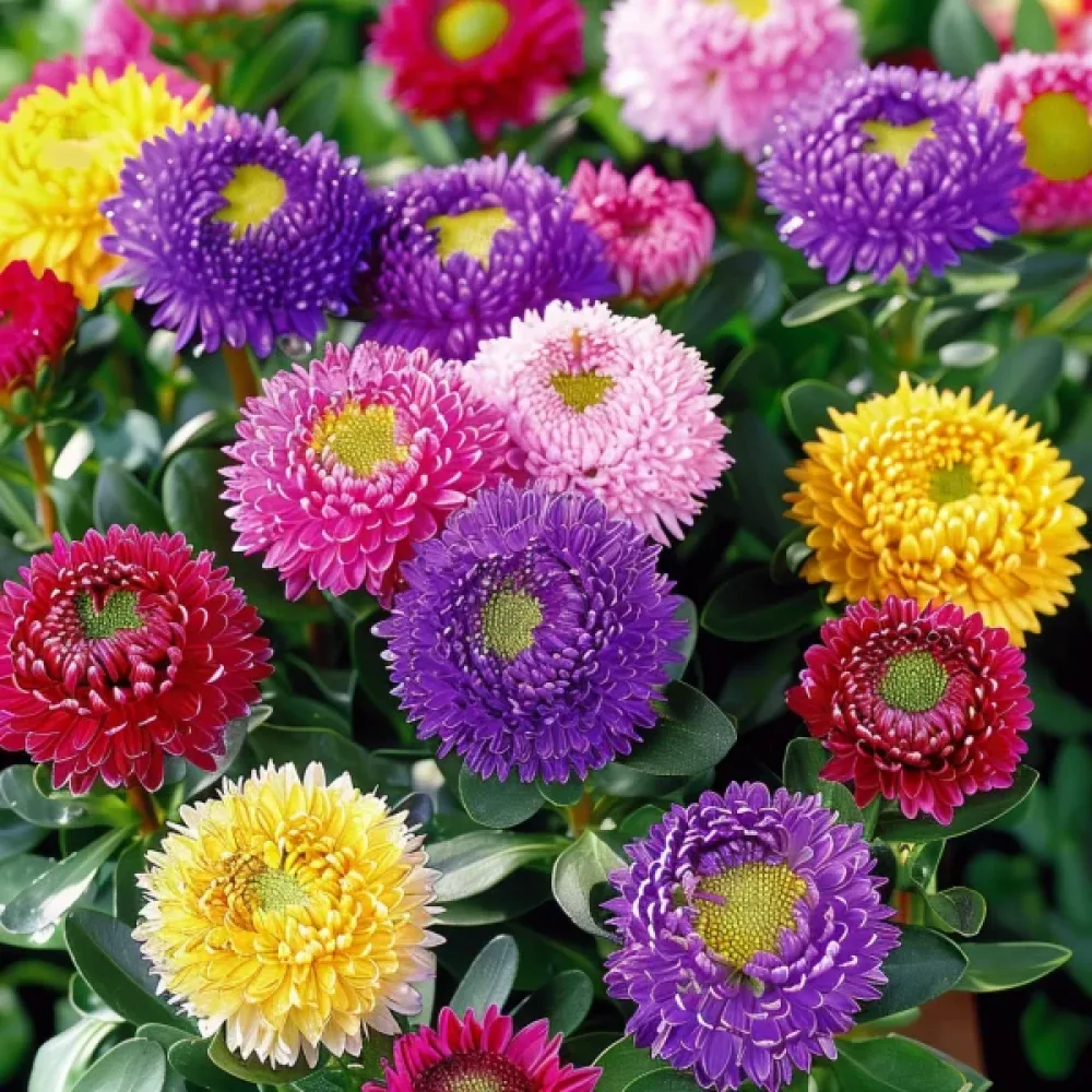Sommaraster Pompon 'Supreme' – blandning