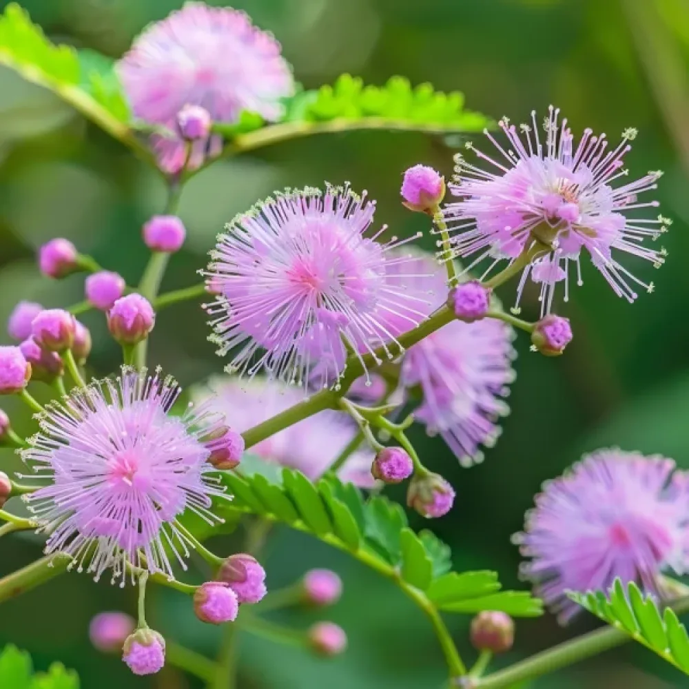 Sensitiva Mimosa pudica, rosa