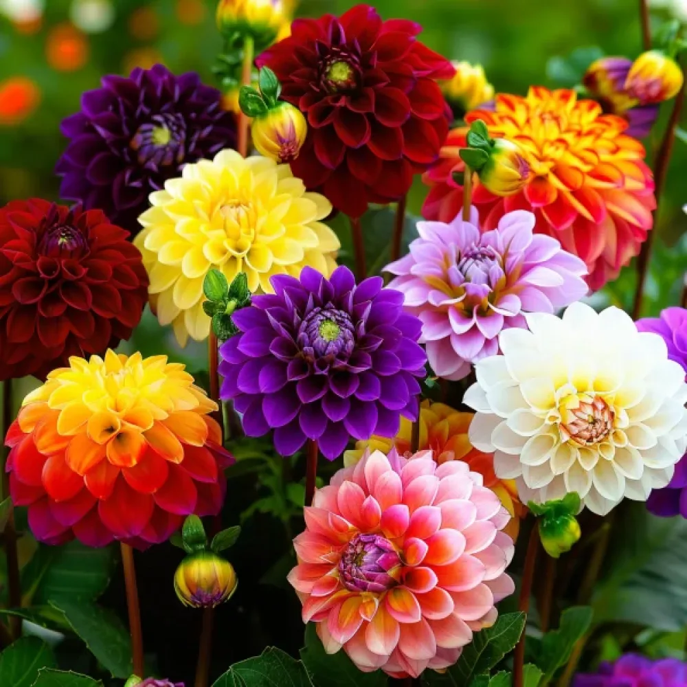 Hög dahlia 'Pompon' – mix