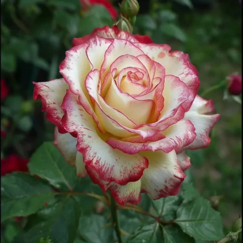 Ros 'Creamy Fiery Ray' – barrotad