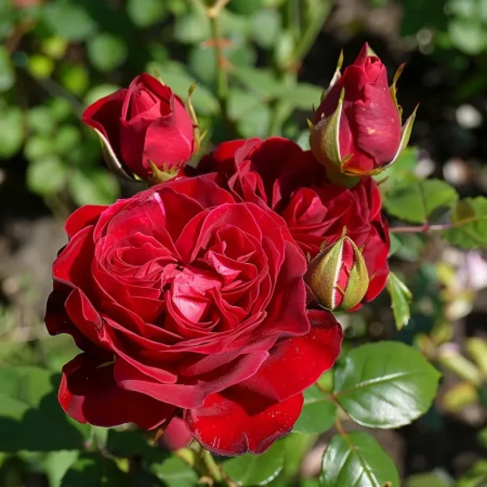 Ros 'Dark Red Fairytale' – barrotad