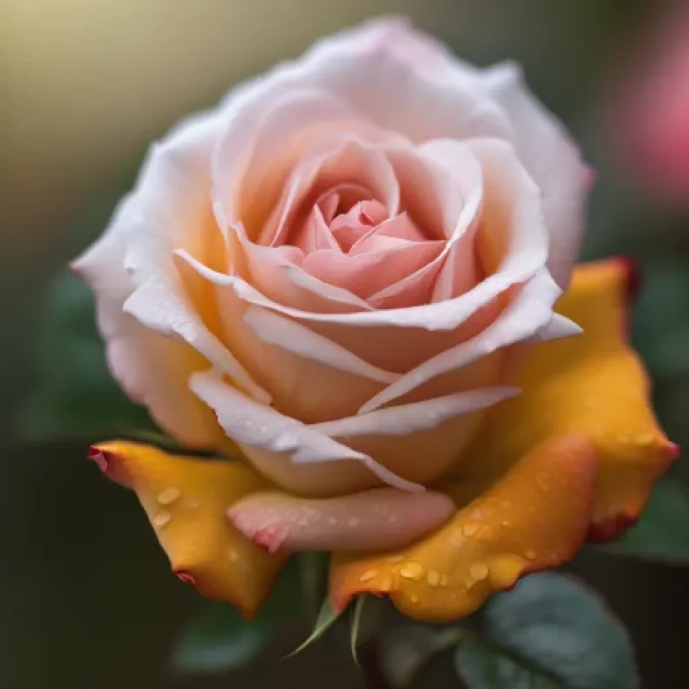 Ros 'Creamy Rays' – barrotad