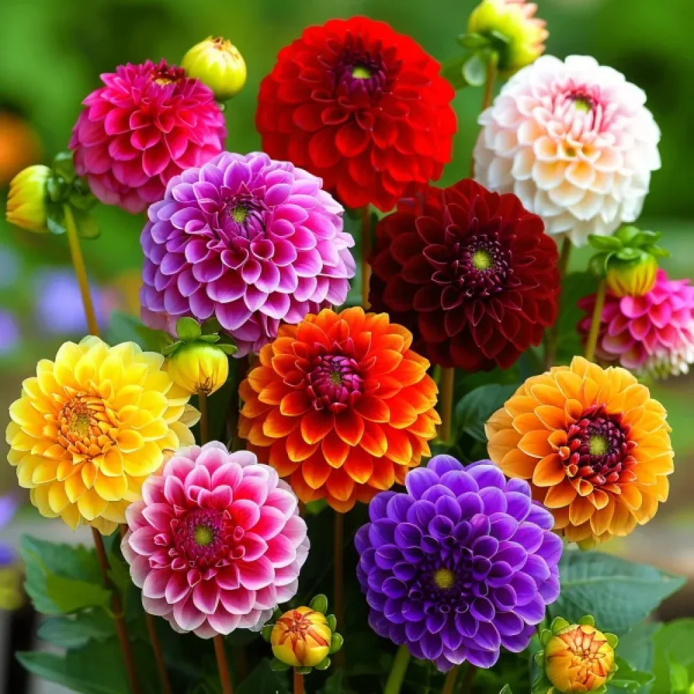 Hög dahlia 'Pompon' – mix