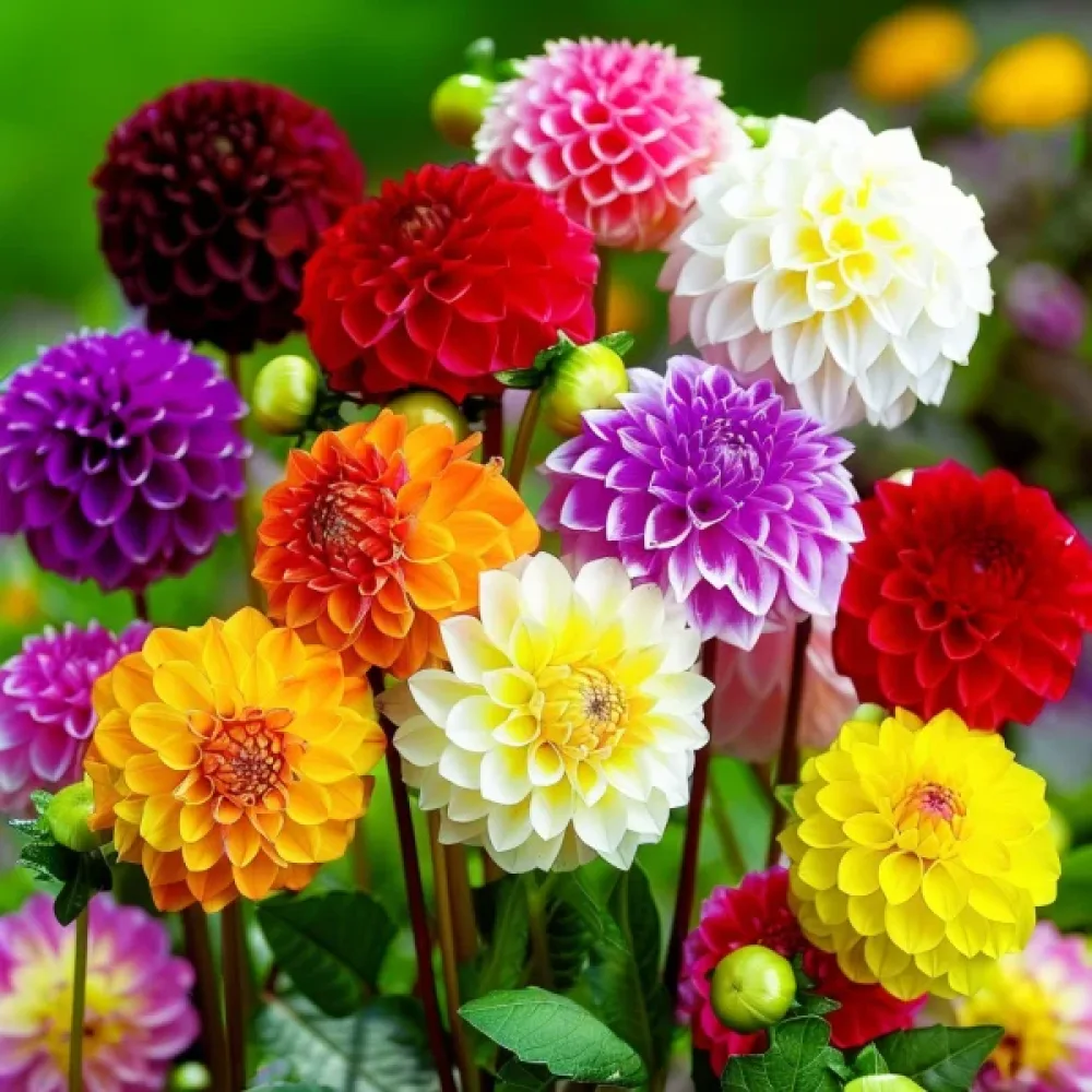 Hög dahlia 'Pompon' – mix