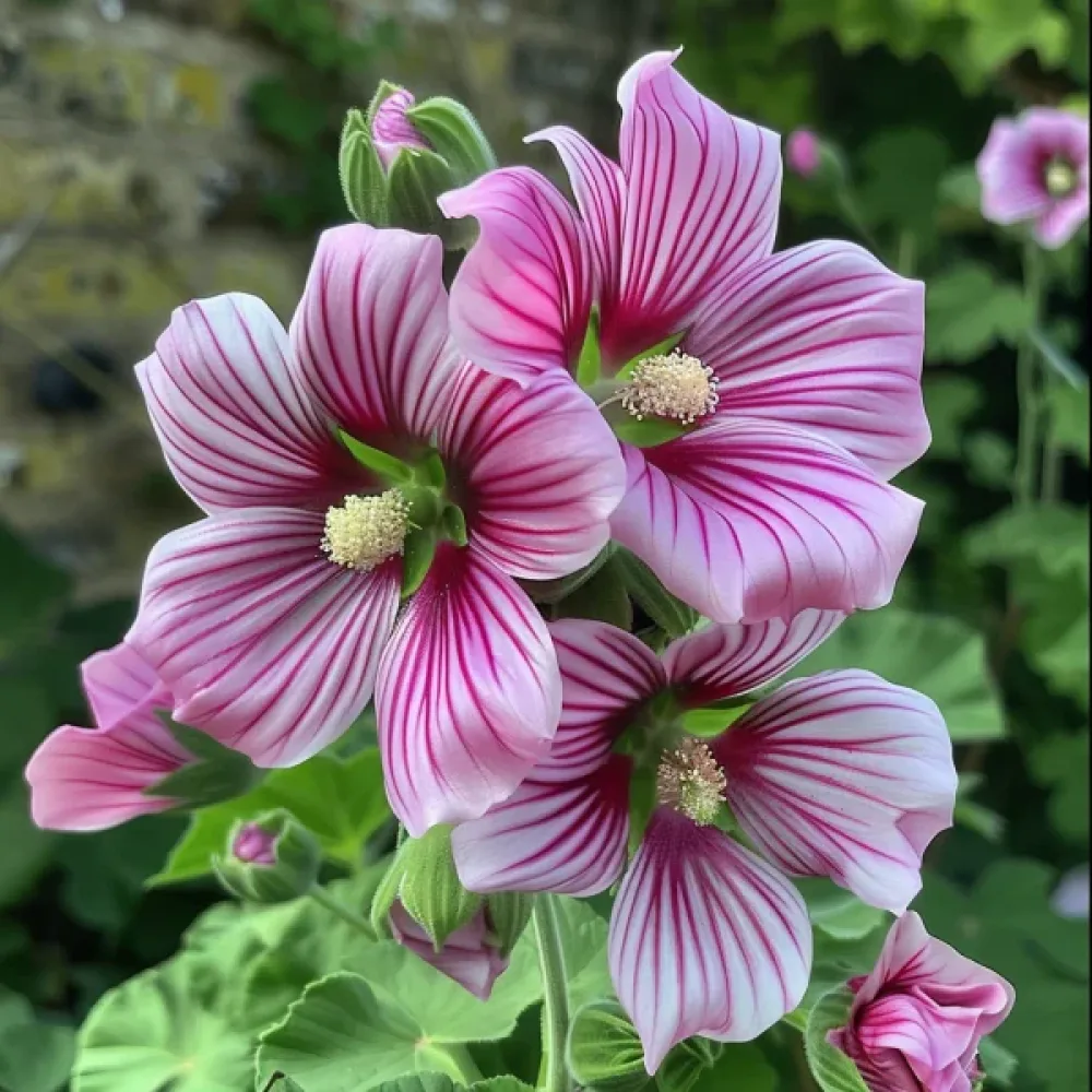 Praktmalva Malope trifida, rosa