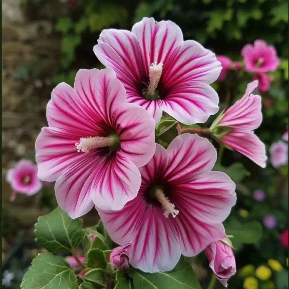 Praktmalva Malope trifida, rosa