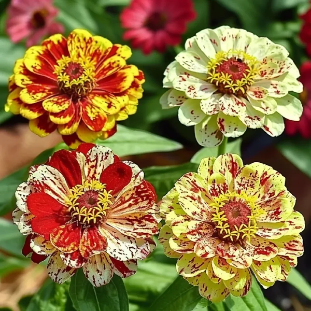 Zinnia 'Candy Stripe' (blandning)