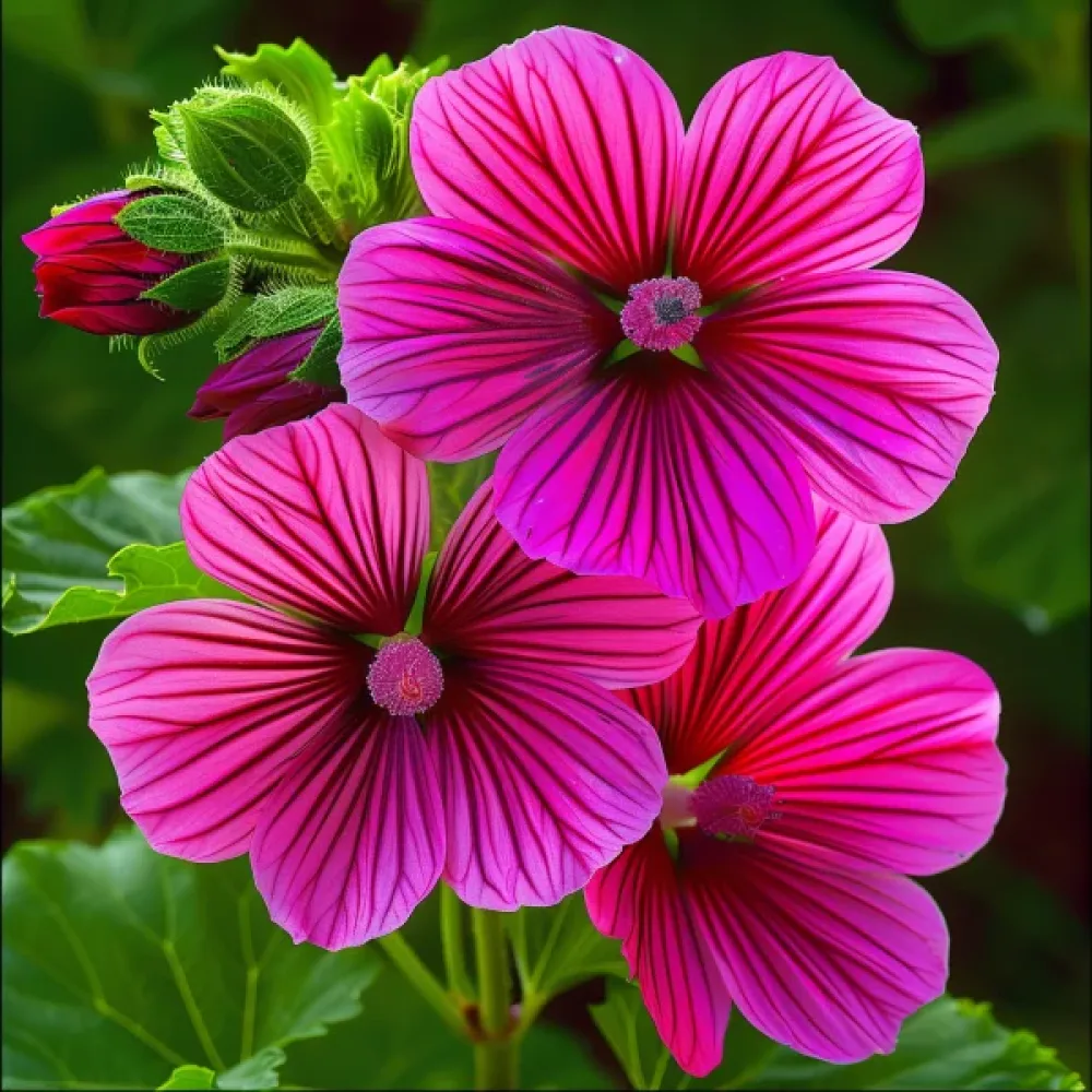 Praktmalva Malope trifida, lila