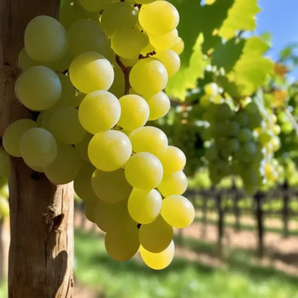 Vinranka 'Centennial Seedless' – vit kärnfri bordsdruva, tidig